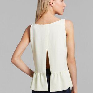 French Connection Yellow Tennis Crepe Swing Back Sleeveless Top